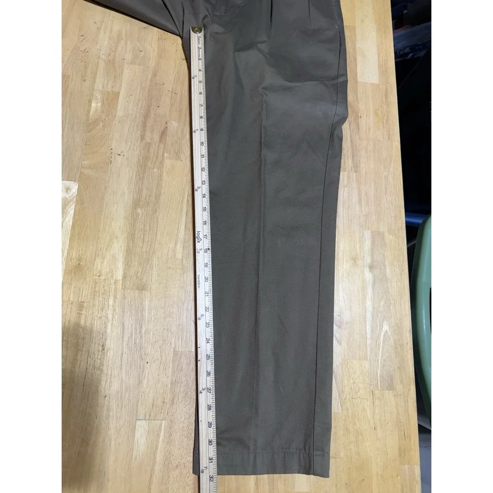 Vintage Polo Ralph Lauren Chino Pants Mens 35x32 Brown Pleated 100% Cotton